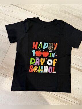 Kids Black 'Happy 100th Day of School' Graphic Tee size 3T like new worn once
